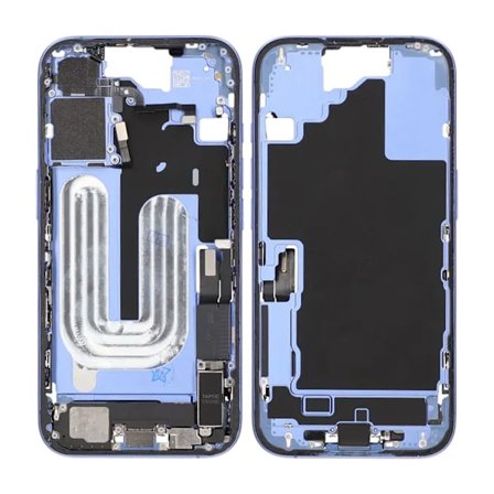 iPhone 16 Back Cover Middle Frame Original Blue With Small Parts
