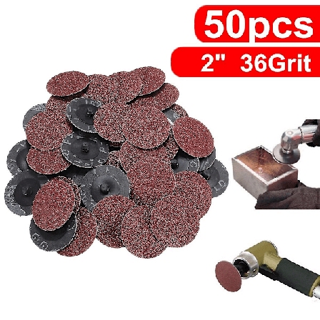 50 st 36 Korn 2'' Rullås Sandpapper Slipskivor Typ R Roloc Slipmaskin Slipmedel