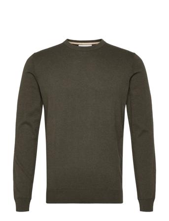 Bs Milas Regular Fit Knitwear Neulepaita Pyöreä Kaula-aukko Khakinvihreät Bruun & Stengade