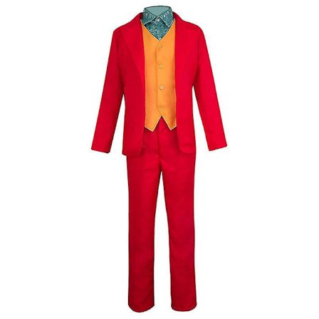 Joker Joaquin Phoenix Arthur Fleck Cosplay Costume Suits Halloween Party Uniforms For Adult Kids Shirts+coat++vest+pant -a clothes set