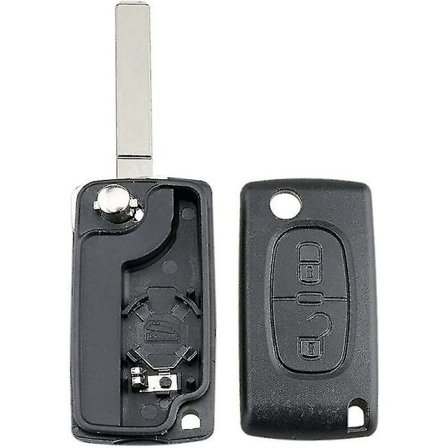 01a Passer til Citroen C3 Udskiftning 2 Knapper Fjernbetjening Nøgleskal Etui Ce0536 Va2 Sort