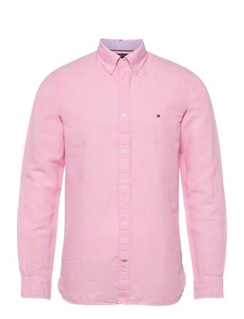 Slim Garment Dyed Co/Li Shirt Skjorte Casual Lyserød Tommy Hilfiger