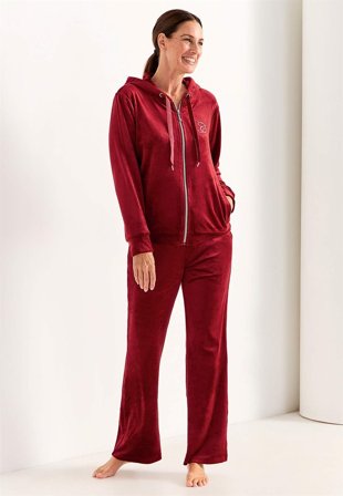 Cellbes of Sweden - Tvådelat velourset - vinröd / silver - för damer - 62/64