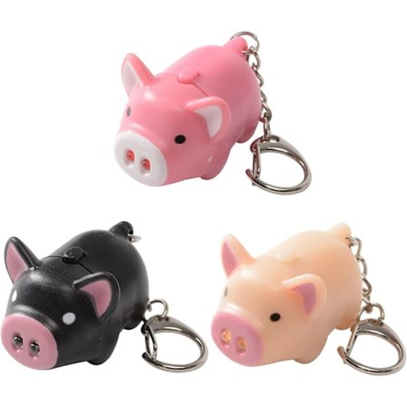 Oink Piggy Light & Sound Nyckelringar - 3-pack