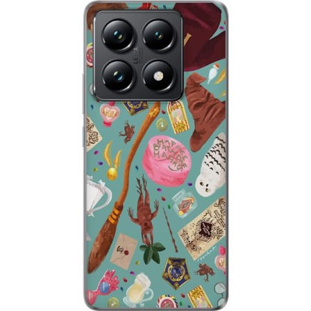Kompatibel Mobilcover til Xiaomi Xiaomi 14T Magisk illustration med troldstav, hat og fantasifulde genstande i legende eventyrstil