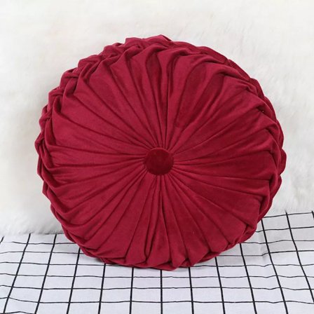 Plysch veckad kudde Rund pumpa soffa Kudde Golvdekor Hemkudde