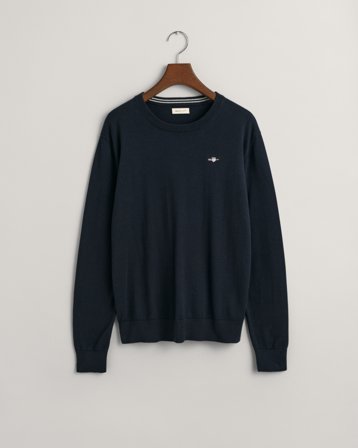 GANT Teenager Classic Baumwoll Rundhalspullover (146/152) Marineblau