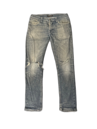 Nudie Jeans blå slitna jeans W33 L32