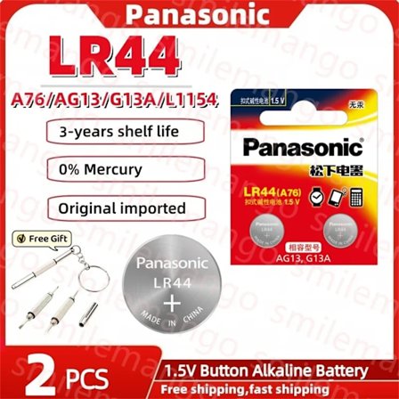Panasonic 2-50PCS AG13 paristo A76 LR44 357 SR1154 SR44 LR 44 1,5 V alkaliparistot kellolaskimeen lelunappinappikenno