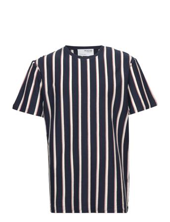 Slhmichael Stripe Ss O-Neck Tee W Ex Patterned Selected Homme