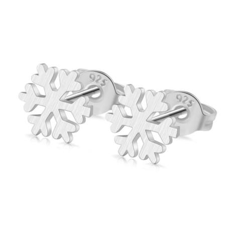 Silver Örhängen Till Jul / Christmas I Stål - Snöflinga Silver