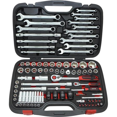 Tecos T-2094 Pipenøkkelsett 94 deler, 1/2"+1/4", Håndverktøy