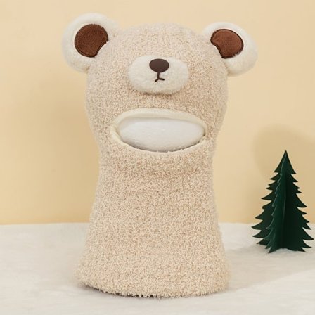 En 'S Bjørneøre Hettehatt, en Hatt Som Kombinerer Hatt Og Skjerf, en Balaklava, en Strikket Hettehatt for Varme.