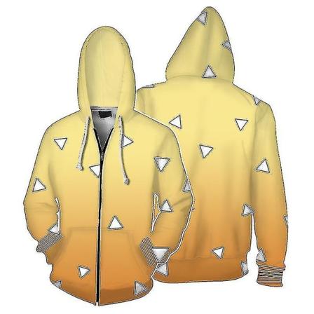 Barn Anime Demon Slayer Hoodie Vuxen Tanjirou Nezuko tröja Agatsuma Zenitsu L