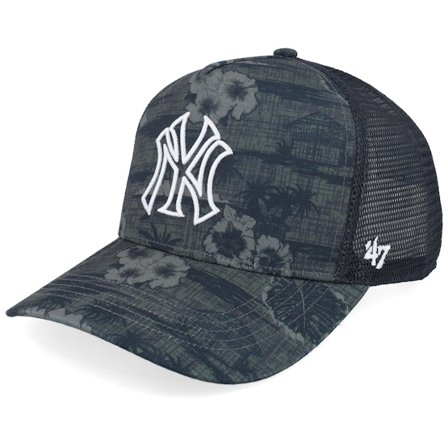 47 Brand - New York Yankees MLB 47 Offside Dt Cap Charcoal A-frame Trucker Trucker Black Cap - MLB @ Hatstore