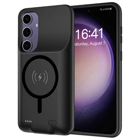 Til Samsung Galaxy S24 Kompatibel med MagSafe 10000mAh Eksternt Batteri Blød TPU Kant ABS Opladning