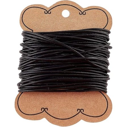 10m 1mm Nötskinn Läder Snöre Svart Läder Smyckessnöre Halsbandssnöre Tunn Lädersnöre För Armband Halsband Smyckestillverkning DIY Hantverk