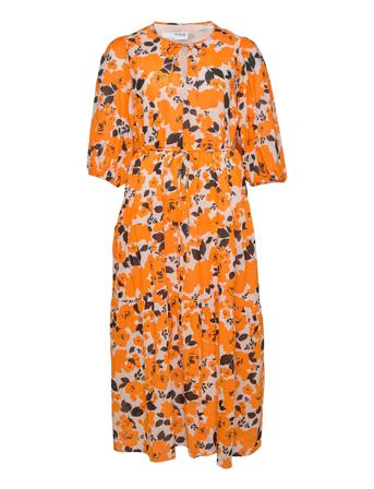 Slfeunice 3/4 Maxi Dress B Curve Dresses Cocktail Dresses Multi/mønstret Seleted Femme Curve