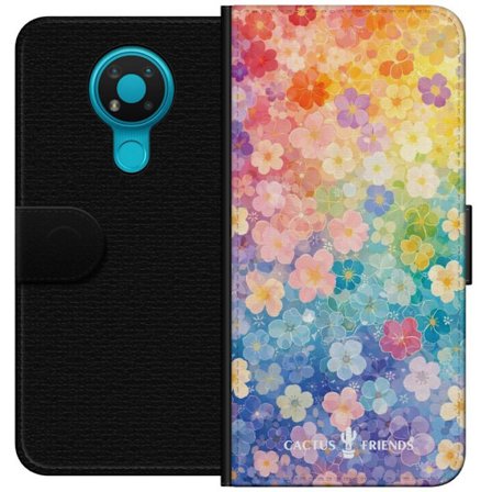 Kompatibelt Lommeboketui til Nokia Nokia 3.4 Cactus and Friends – RainbowBloom