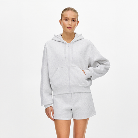 Röhnisch Base Hoodie med Dragkedja Ljusgrå