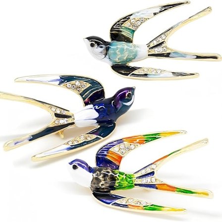 Svalbrotsch, Vintage Djurbrotsch, Rhinestone Legeringsstift, Perfekt Ornament och Present till Pojkar och Flickor