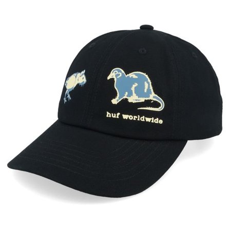 HUF - Svart unconstructed Keps - Rigeon Black Dad Cap @ Hatstore