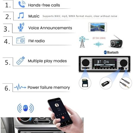 Smart Player Bluetooth Retro MP3 FM Biltilbehør