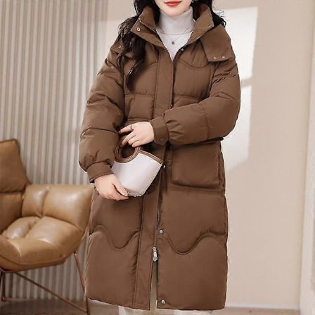 XL-8XL Oversized Overtøj Kvinder Vinter Lange Parkaer Hætte Casual Løse Tykke Varme Damejakker Plus Size Kvindetøj