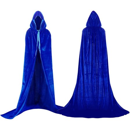 Hætteklædt Kappe Fuld Længde Guld Velvet Hængende Vampyr Kappe Voksen Cape Cosplay Halloween Karneval