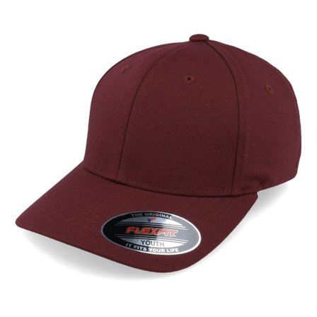Flexfit - Röd flexfit Keps - Kids Wooly Combed Maroon Flexfit @ Hatstore