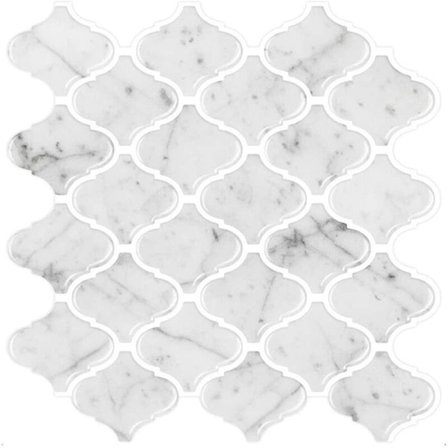 Imitation Marble Pattern Tile Sticker for Kitchen or Bathroom, Removable Backsplash 3D Wall Tile 5 Pieces Series