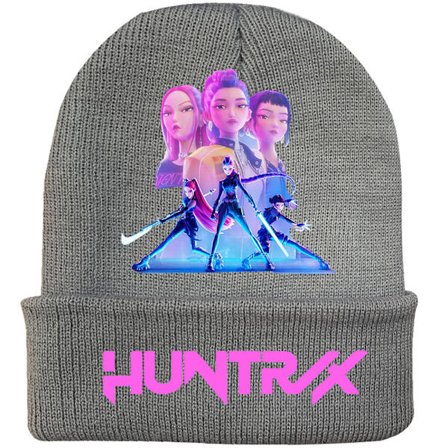 KPOP DEMON HUNTER omkransende strikket hat krøllet uldhat trykt beanie hat udendørs kold hat voksen