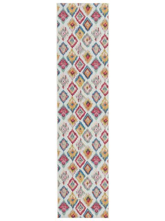 Kirra Ikat Indoor/Outdoor Rug Washable 80X300 Small Light Blue/Multicolor Runner