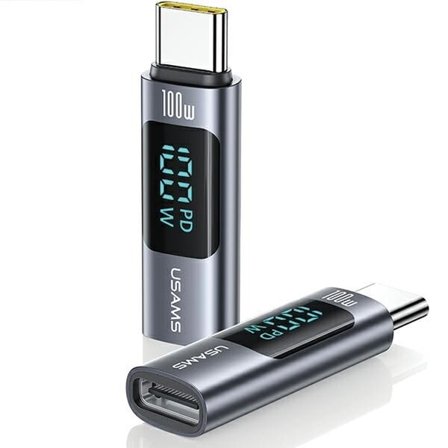 USAMS Adapter AU18 USB-C - USB-C Digital Display 100W stål/aluminium SJ682TC01 (US-SJ682)