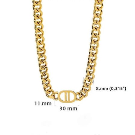 Guld Färg Rostfritt Stål Bokstav Halsband och Armband för Kvinnor Mode Fest Smycken Gåva Smyckesset (guld halsband)