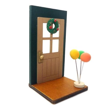1:12 Dockhus Ballongdörr Juldekoration Miniatyr Dockhusmöbler Tillbehör DIY Scenlayout Mini Sagoskog Dekor