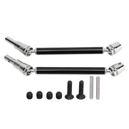 2024-2stk Metall Stål Fremre Bakre Aksel Drivaksel CVD for Arrma 1/10 Serie Fjernkontroll Bilmodeller Svart