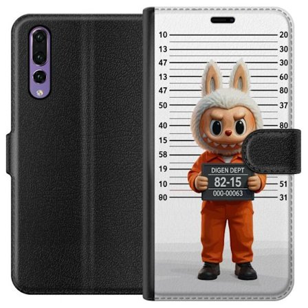 Kompatibelt Lommeboketui til Huawei Huawei P20 Pro Søt tegnet kaninfigur i fengselsklær med fangenummer mot bakgrunn med lengdemåling