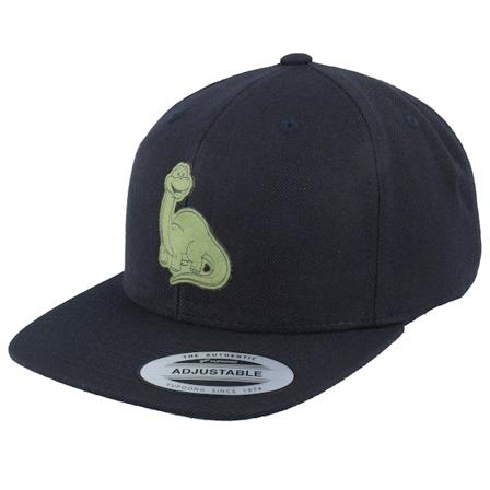 Kiddo Cap - Kids Brontosaurus Patch Black/Black Snapback Snapback Black Cap - @ Hatstore