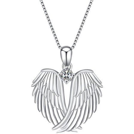 Ängelvinger Halskæde Engel Halskæde Sølv Smykker Skytsengel Vinger Vedhæng Charm Halskæde Smykker Gaver til Kvinder Piger Venner