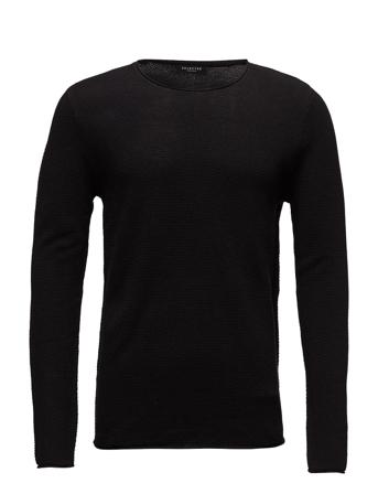 Slhrocky Crew Neck B Black Selected Homme