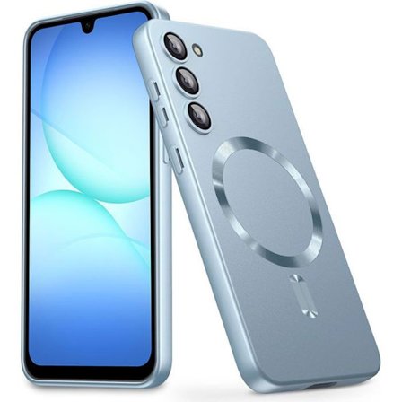 Beskyttelsesskal - BOOLING - til Samsung Galaxy A17 4G/5G - Slankt Silikone med Blå Magnetcirkelsystem