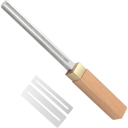 Guitar Fret Afrundingsfil Fret Reparationsværktøj med 4 Størrelseskanter Smal/Medium/Bred Notkanter og Flade Kanter Træhåndtag Luthier Værktøj til 