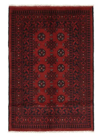 Tapis Afghan Fine 101X150 Noir/Rouge Foncé (Laine, Afghanistan)
