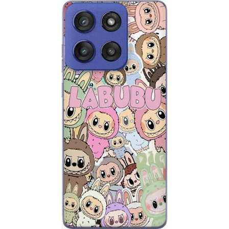 Kompatibel Mobilcover til Motorola Edge 60 Stylus Rosa kawaii-komposition med søde animerede figurer og bløde former