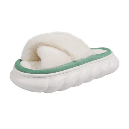 Kvinnor Slip On Fuzzy Tofflor Öppen Toe Plysch Tofflor