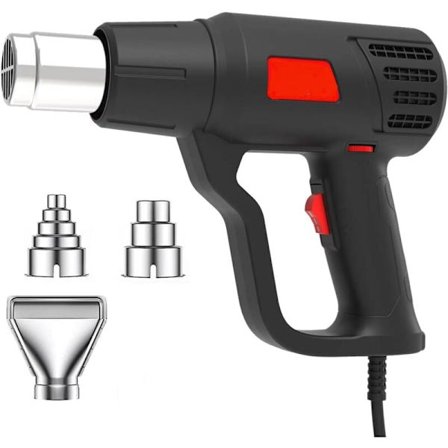 2000W Varmepistol Varmluftpistol 60°C-600°C Trinløs Temperaturkontrol + 2 Luftstrømme Overbelastningsbeskyttelse Velegnet til Opvarmning, Afrimning og