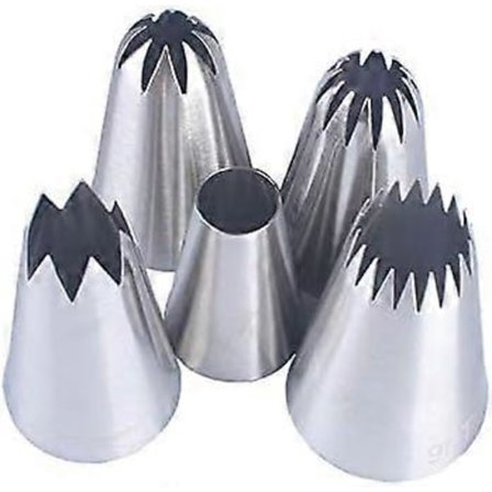 5 store sprøjtetuller, sprøjtepose frosting tuller, kage- og cupcake dekorationer