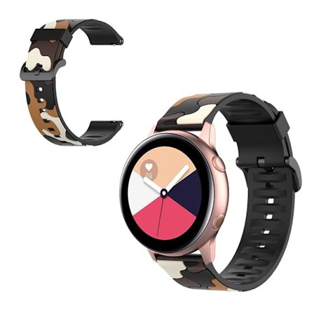 20mm Universal cool camouflage silikone urrem - Brun