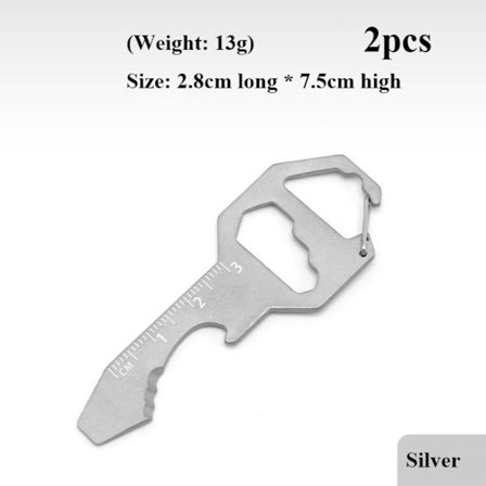 2stk Utendørs multiverktøy EDC nøkkelring SØLV